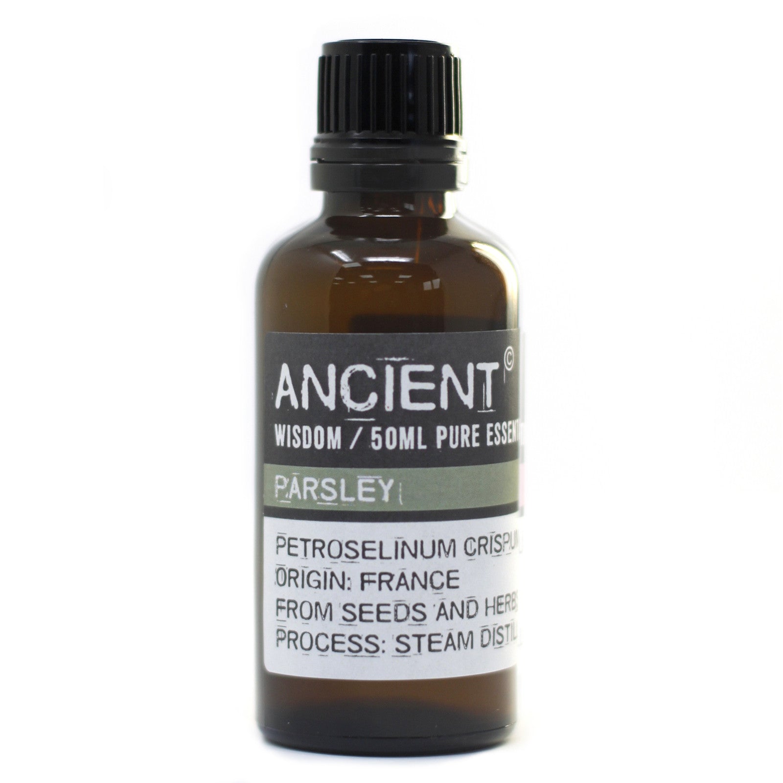 50ml Professional Essential Oil - Parsley product packaging on clean background from Quintessential Holistic Health Ltd