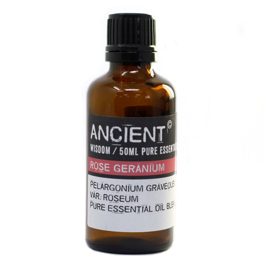 50ml Professional Essential Oil - Rose Geranium product packaging on clean background from Quintessential Holistic Health Ltd