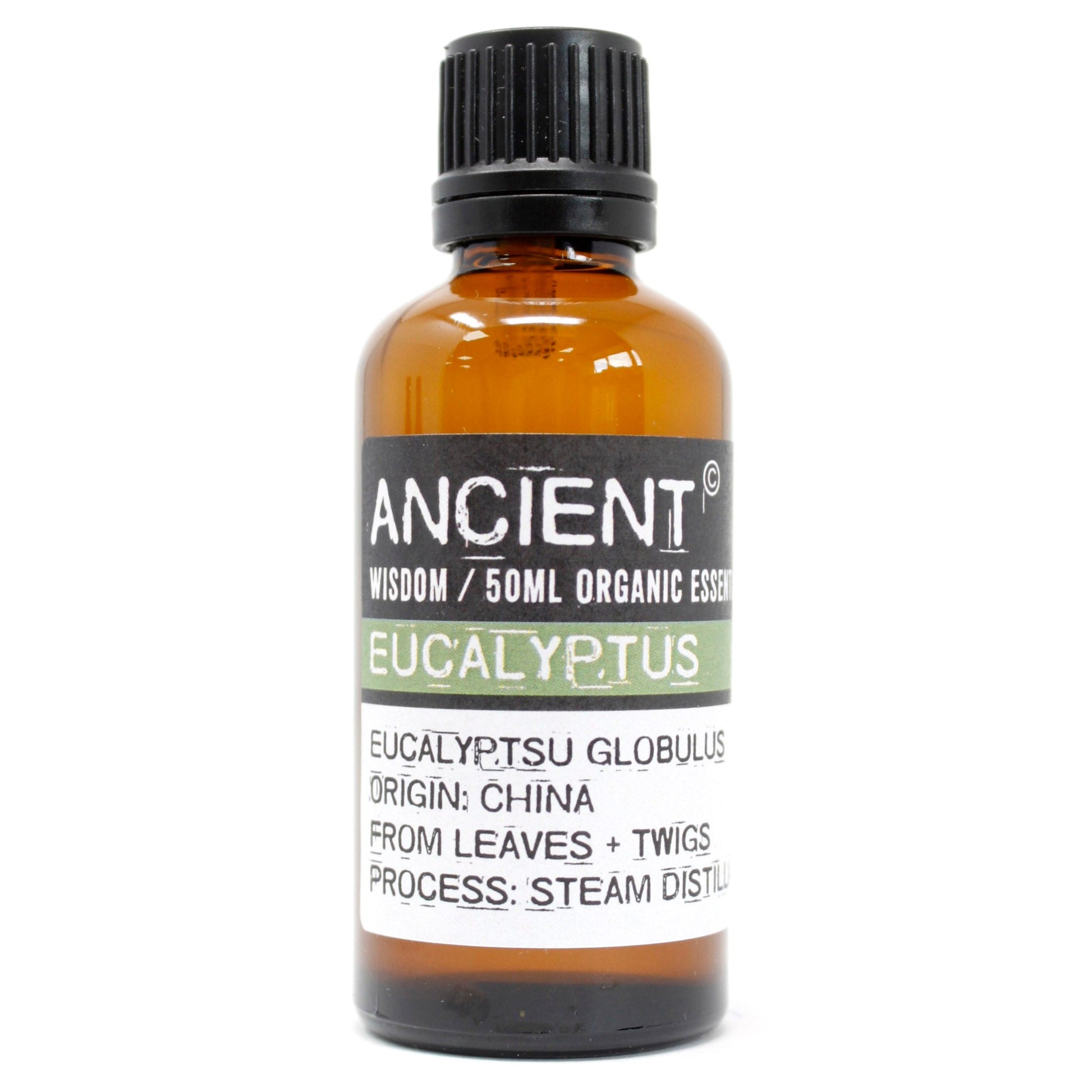50ml Organic Essential Oil - Eucalyptus product packaging on clean background from Quintessential Holistic Health Ltd