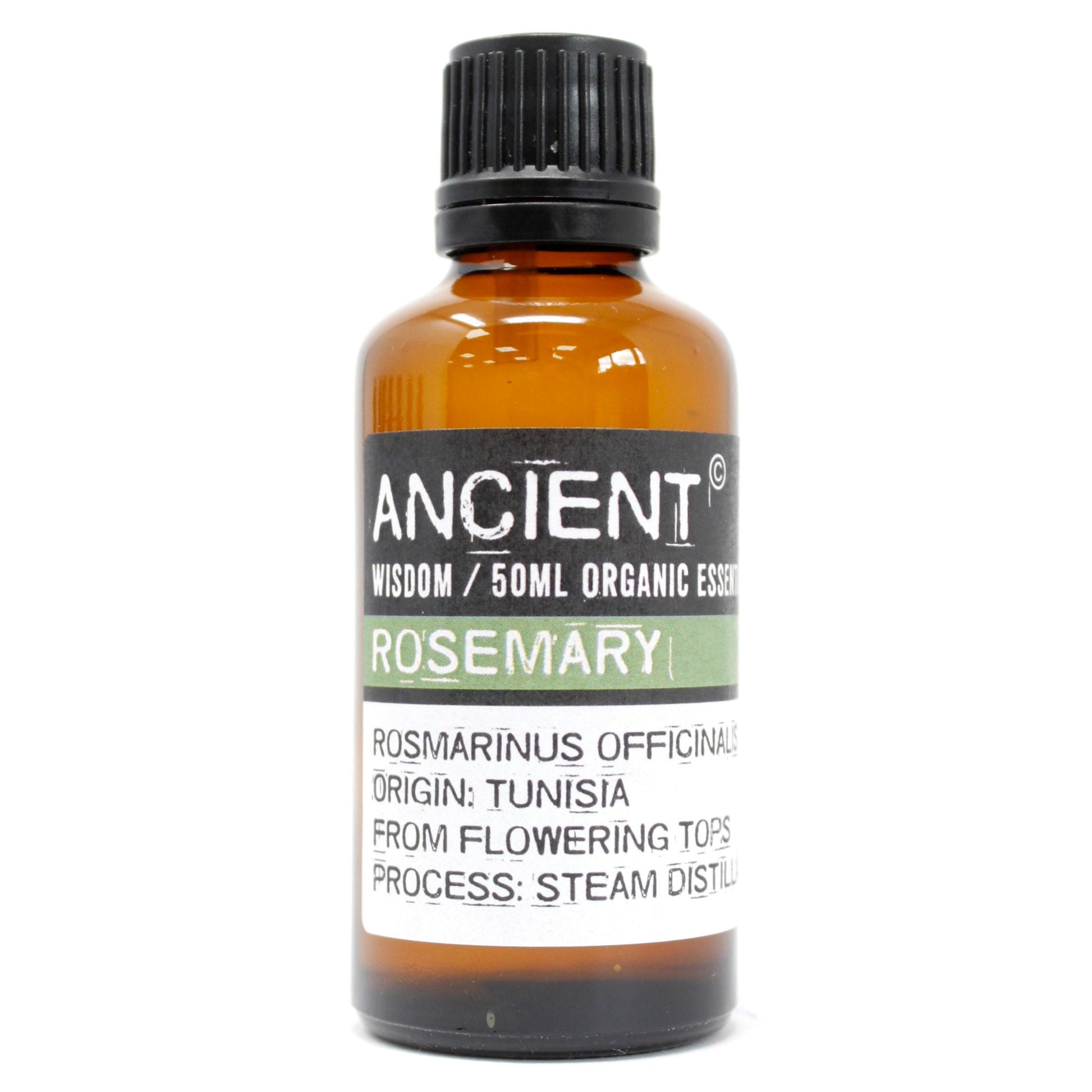 50ml Organic Essential Oil - Rosemary product packaging on clean background from Quintessential Holistic Health Ltd