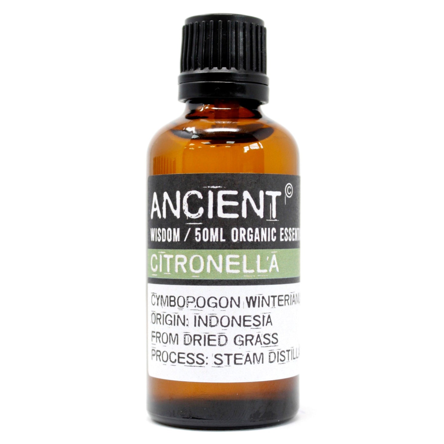 50ml Organic Essential Oil - Citronella product packaging on clean background from Quintessential Holistic Health Ltd