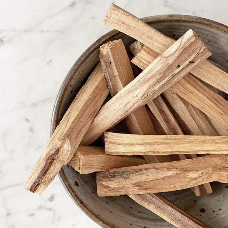 100g Green Tree Palo Santo (Holy Wood) Sticks / 10 - 15 Sticks product packaging on clean background from Quintessential Holistic Health Ltd