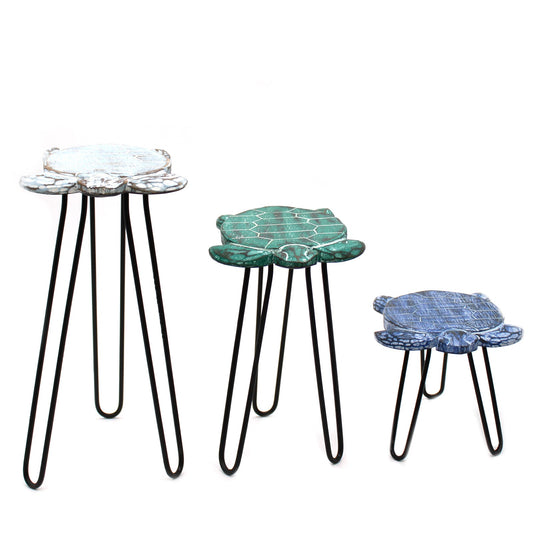 Set of 3 Eco-Friendly Albasia Wooden Plant Stands - Turtles - main product image from Quintessential Holistic Health Ltd UK