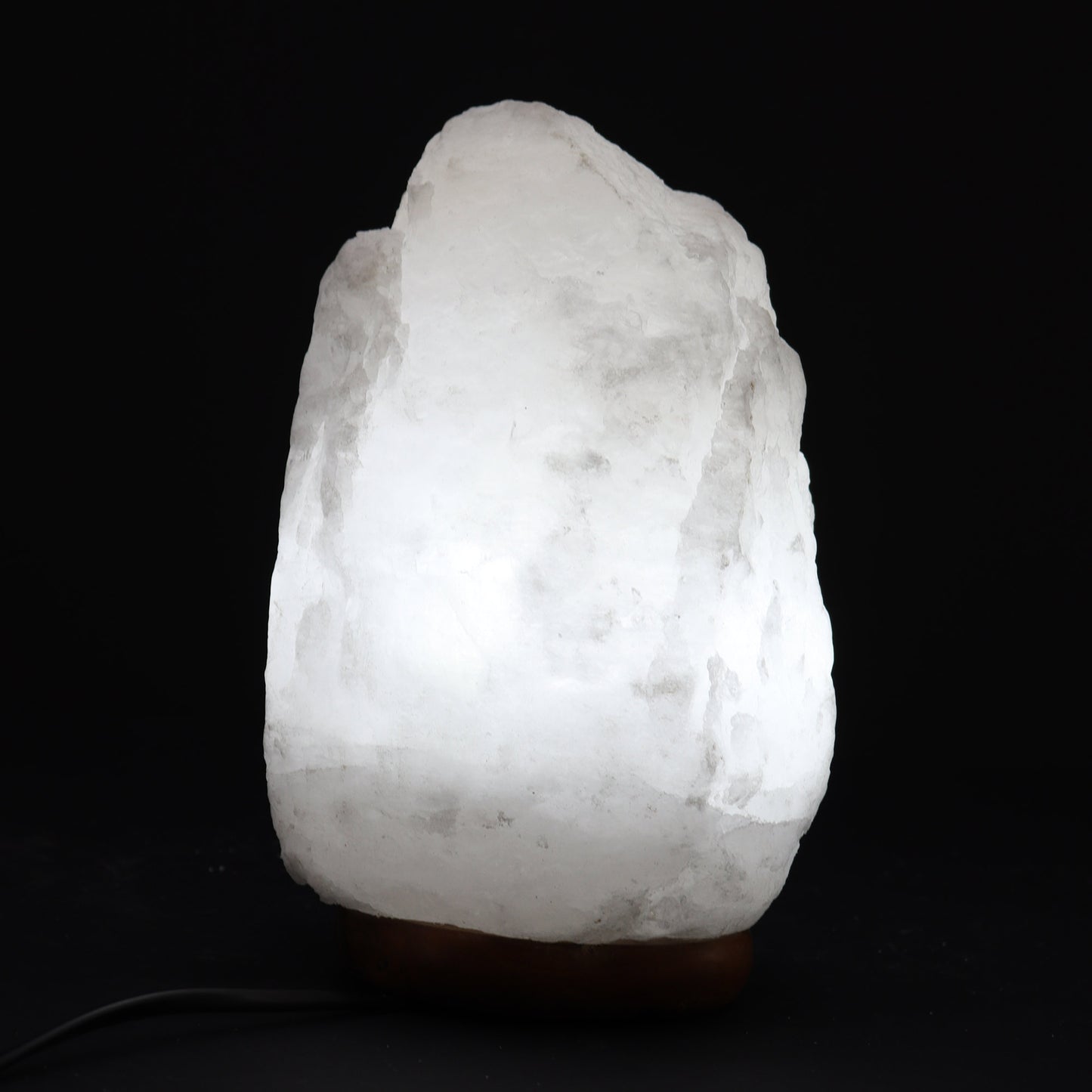Hand Carved 240v Himalayan Salt Crystal Lamp with Base - White and Natural / 2Kg - 3Kg product packaging on clean background from Quintessential Holistic Health Ltd