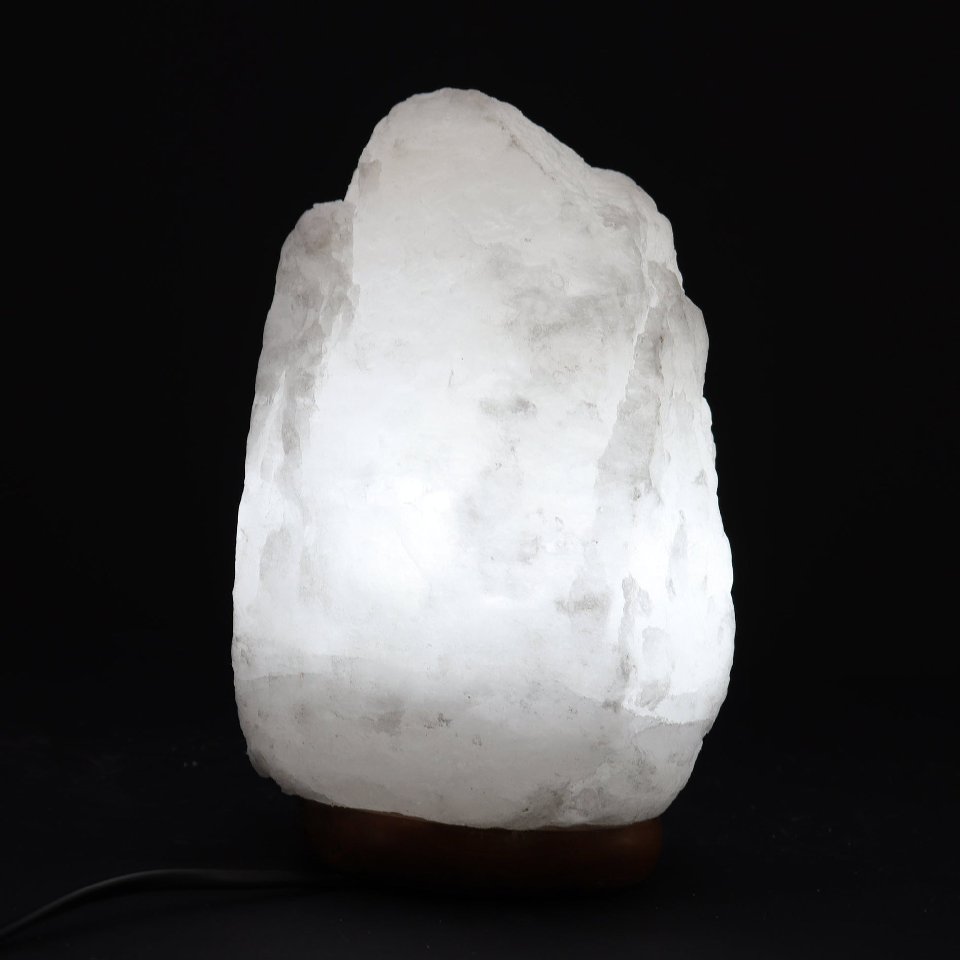 Hand Carved 240v Himalayan Salt Crystal Lamp with Base - White and Natural / 2Kg - 3Kg product packaging on clean background from Quintessential Holistic Health Ltd