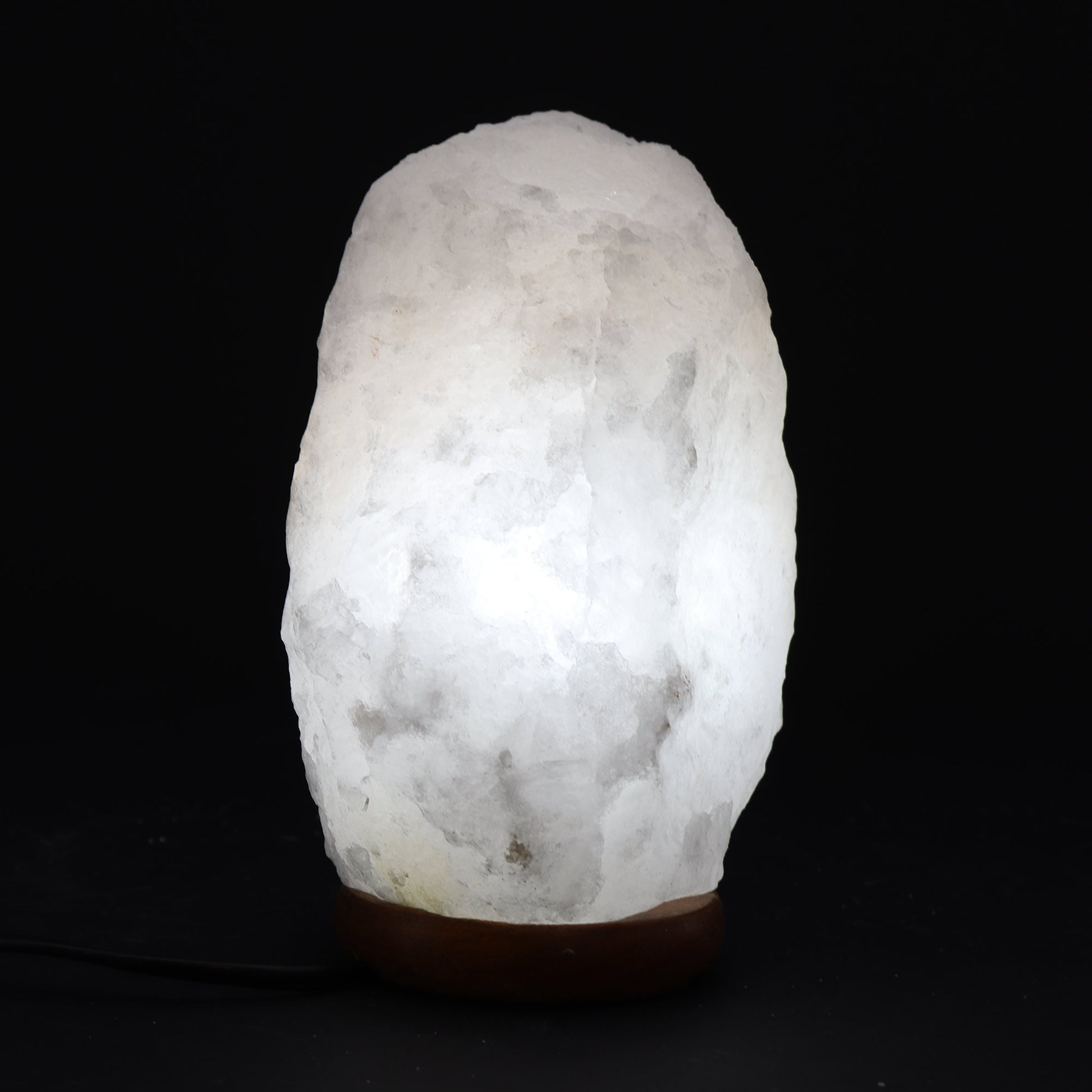 Hand Carved 240v Himalayan Salt Crystal Lamp with Base - White and Natural / 3Kg-5Kg product packaging on clean background from Quintessential Holistic Health Ltd