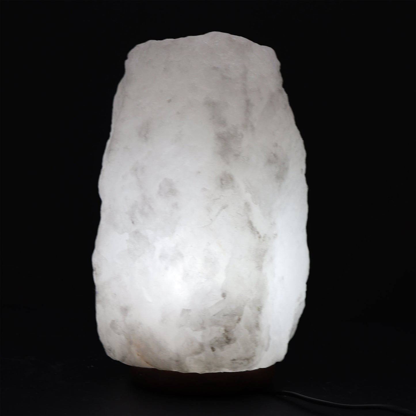 Hand Carved 240v Himalayan Salt Crystal Lamp with Base - White and Natural / 8Kg - 10Kg product packaging on clean background from Quintessential Holistic Health Ltd