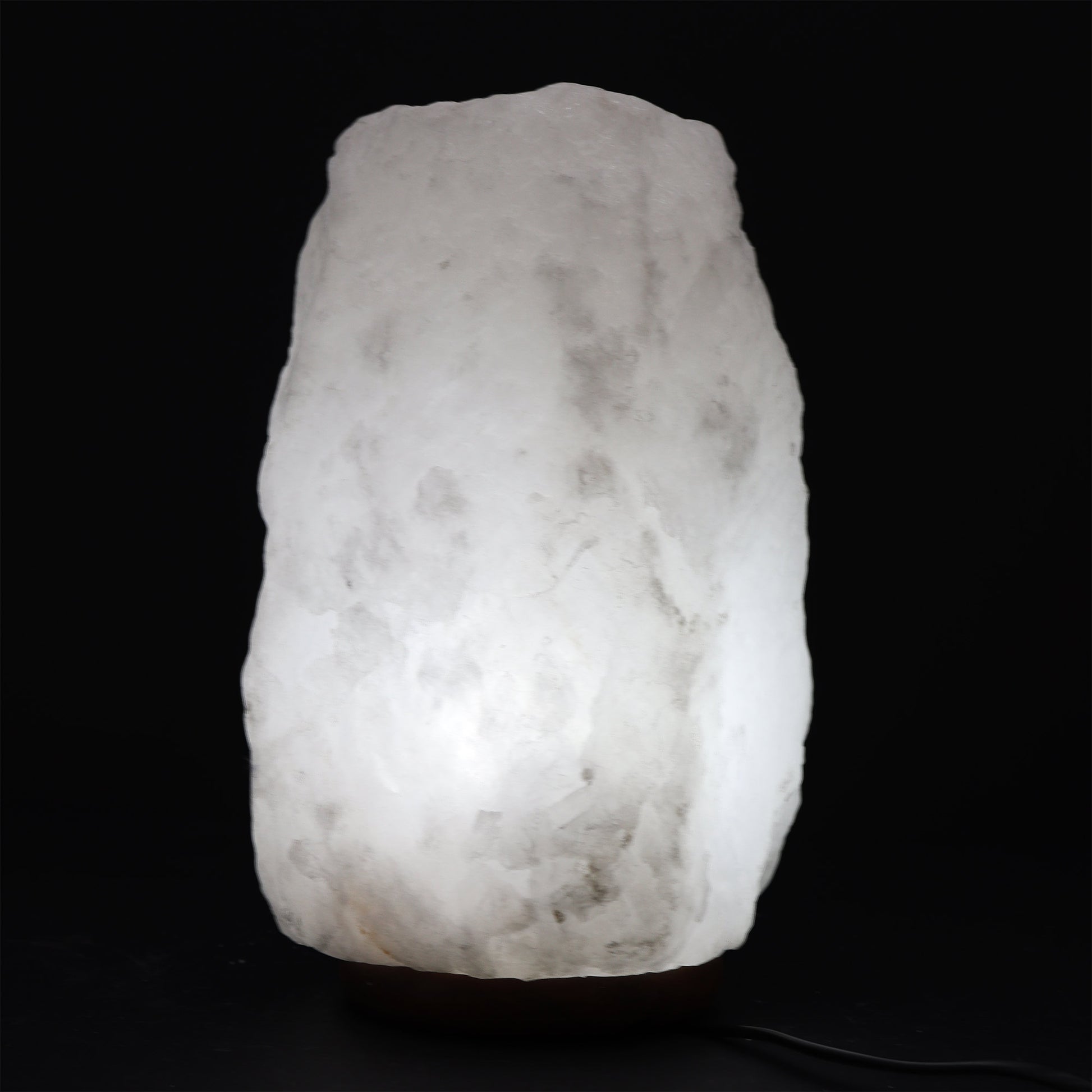Hand Carved 240v Himalayan Salt Crystal Lamp with Base - White and Natural / 8Kg - 10Kg product packaging on clean background from Quintessential Holistic Health Ltd