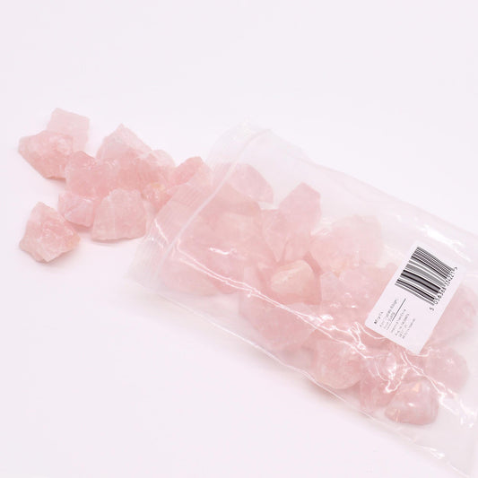 500g Raw Crystals - Rose Quartz product packaging on clean background from Quintessential Holistic Health Ltd