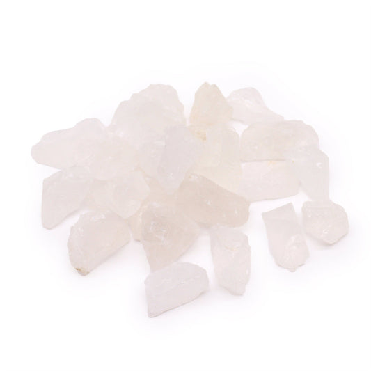 500g Raw Crystals - Rock Quartz product packaging on clean background from Quintessential Holistic Health Ltd