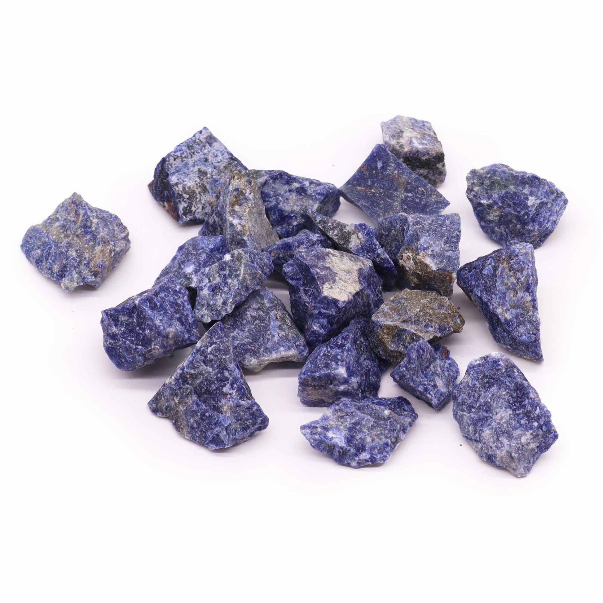 500g Raw Crystals - Sodalite product packaging on clean background from Quintessential Holistic Health Ltd
