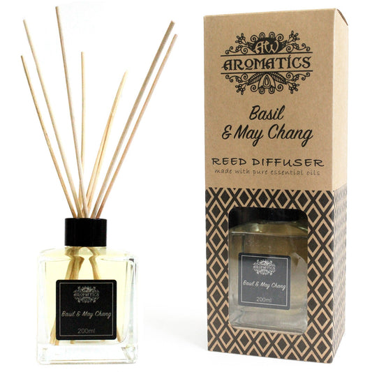 Reed Diffuser - Basil and May Chang - 200ml - main product image from Quintessential Holistic Health Ltd UK