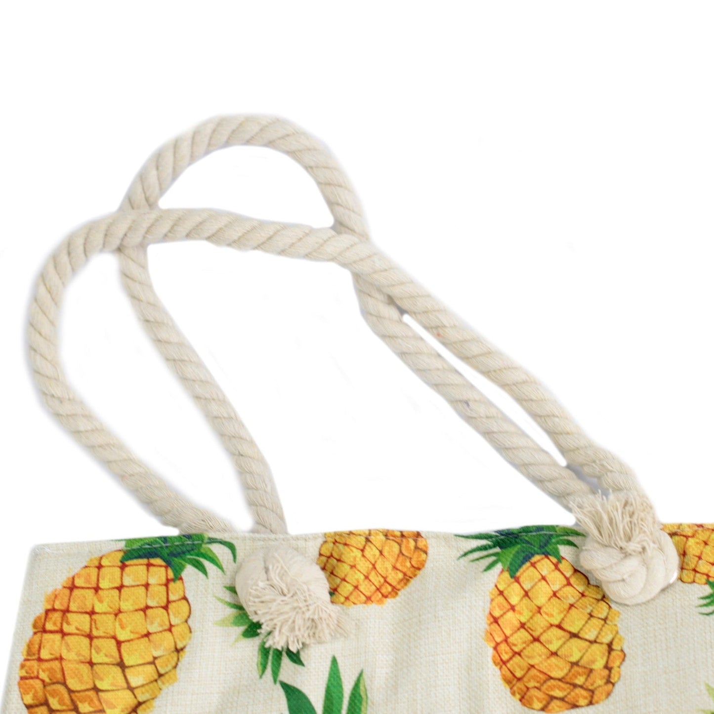 Classic Rope Handled Beach Bag - Pineapples product packaging on clean background from Quintessential Holistic Health Ltd