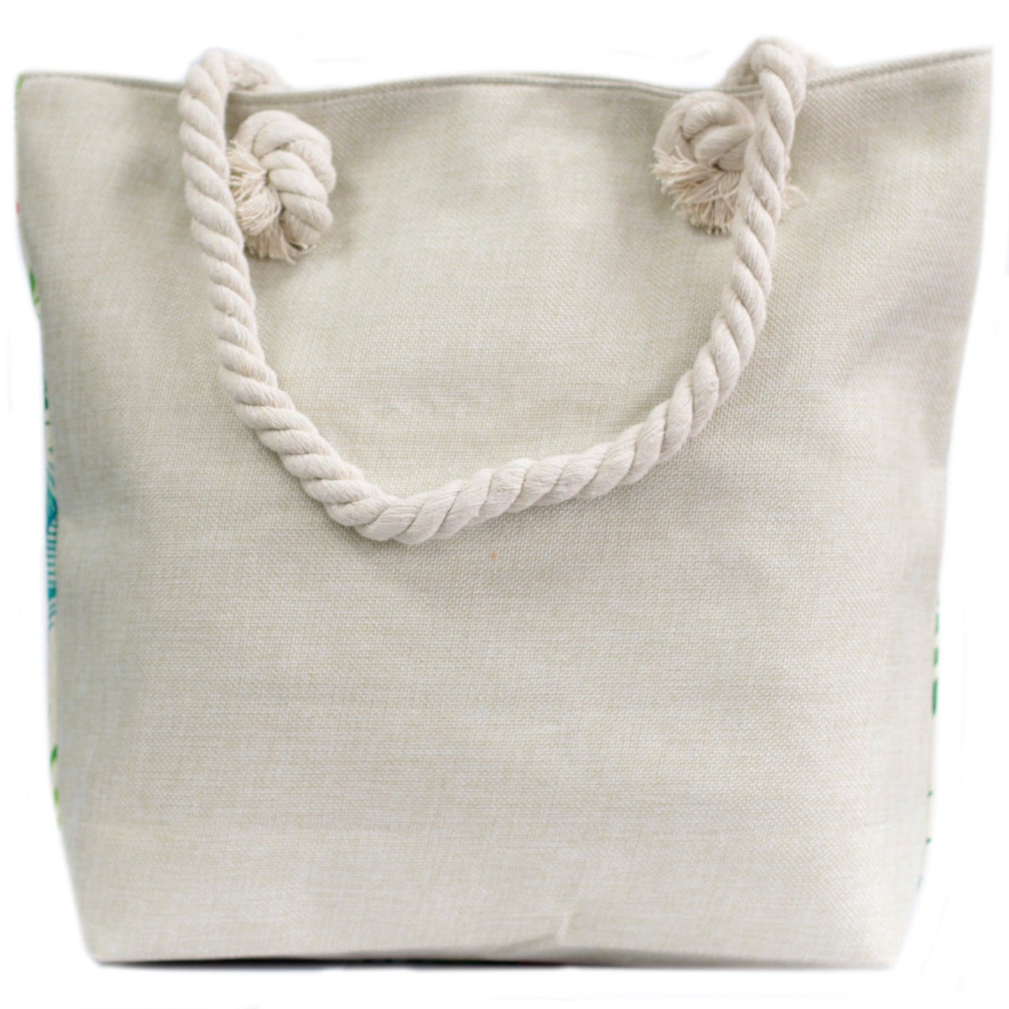 Classic Rope Handled Beach Bag - Flamingo product packaging on clean background from Quintessential Holistic Health Ltd