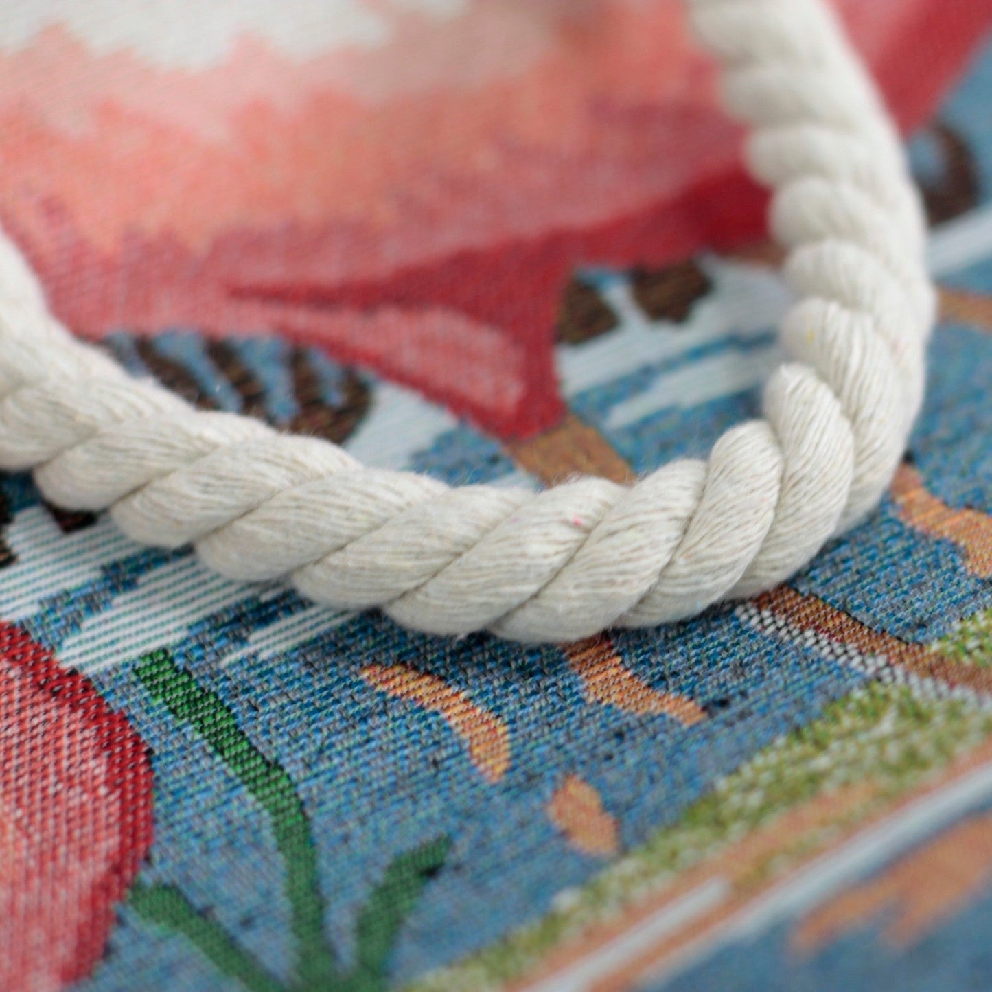 Classic Rope Handled Beach Bag - Flamingo product packaging on clean background from Quintessential Holistic Health Ltd