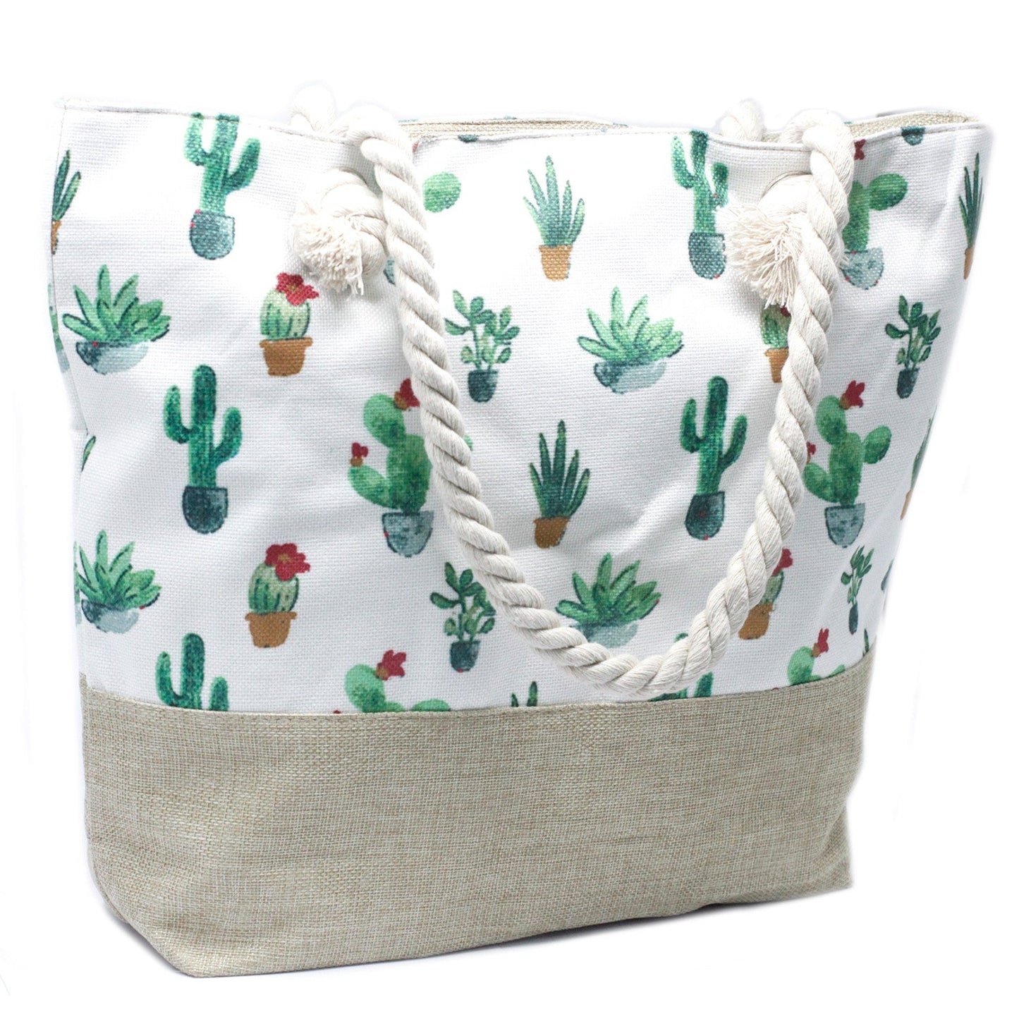 Classic Rope Handled Beach Bag - Mini Cactus product packaging on clean background from Quintessential Holistic Health Ltd