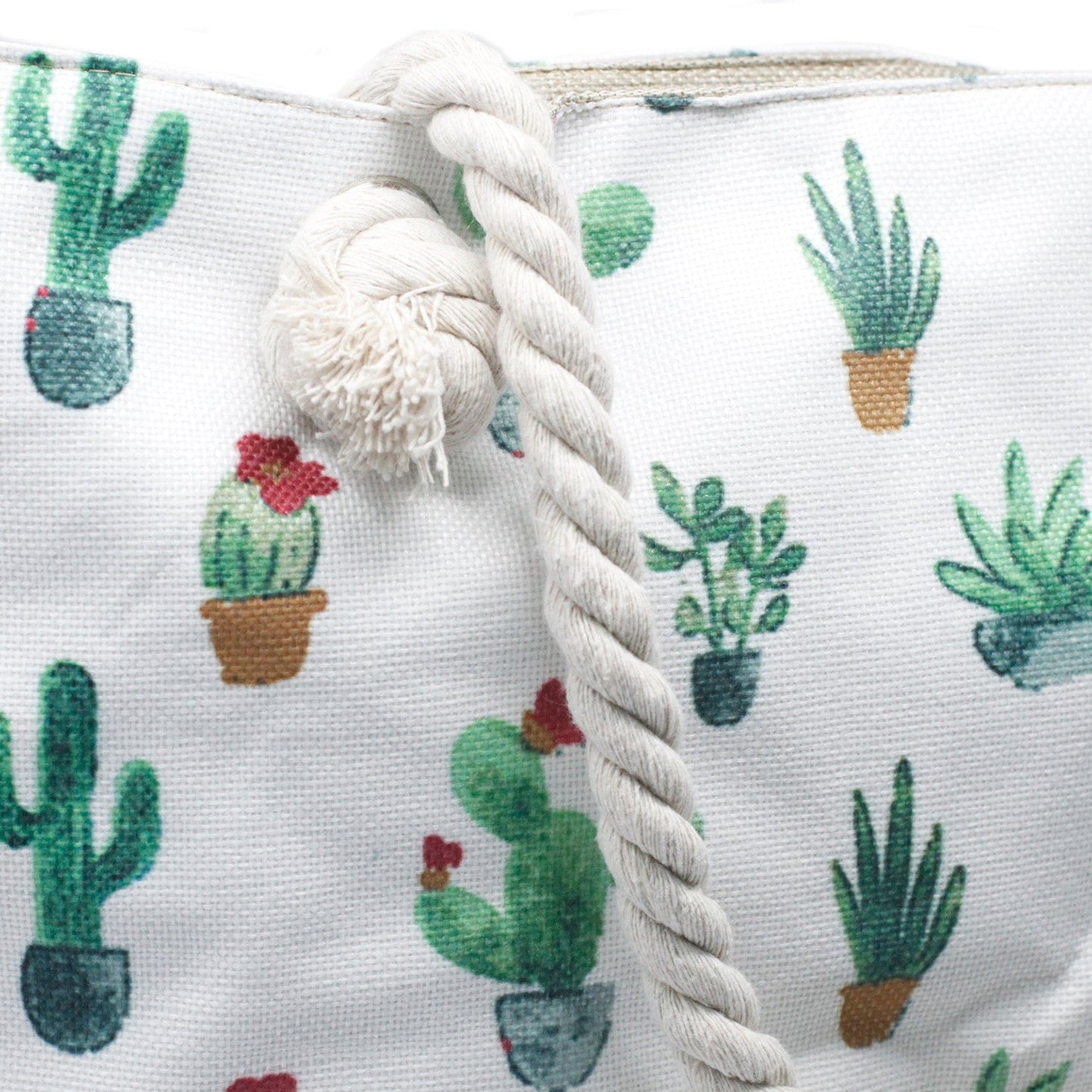 Classic Rope Handled Beach Bag - Mini Cactus product packaging on clean background from Quintessential Holistic Health Ltd