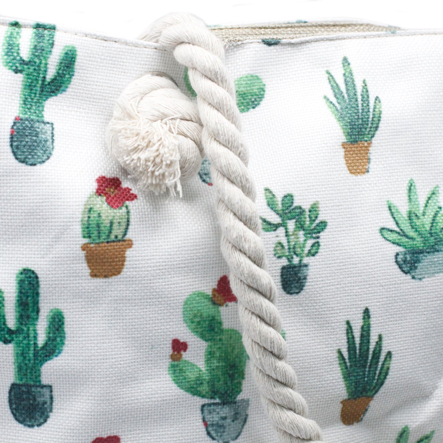 Classic Rope Handled Beach Bag - Mini Cactus product packaging on clean background from Quintessential Holistic Health Ltd