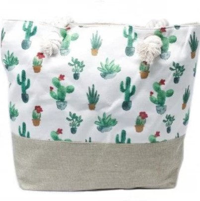 Classic Rope Handled Beach Bag - Mini Cactus product packaging on clean background from Quintessential Holistic Health Ltd