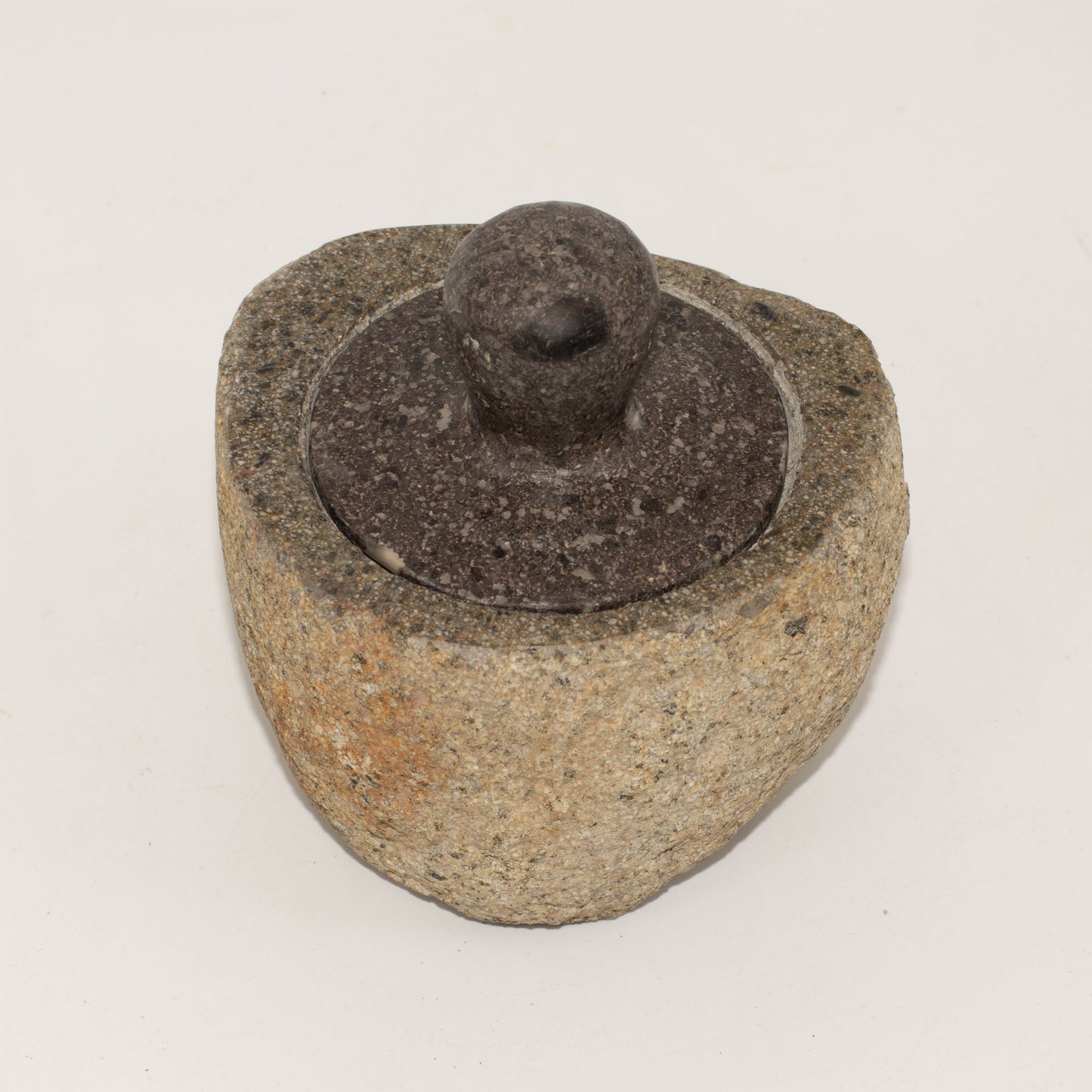 Hand Carved Natural River Stone Grounding Pot - Medium product packaging on clean background from Quintessential Holistic Health Ltd