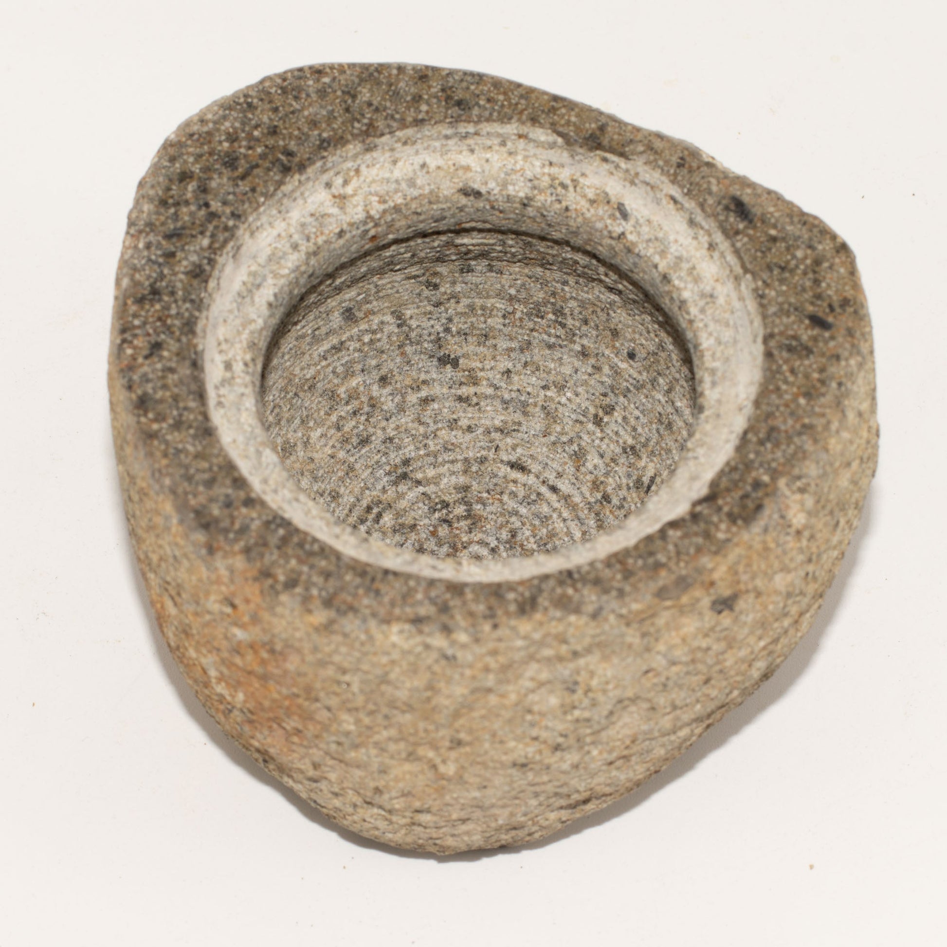 Hand Carved Natural River Stone Grounding Pot - Medium product packaging on clean background from Quintessential Holistic Health Ltd