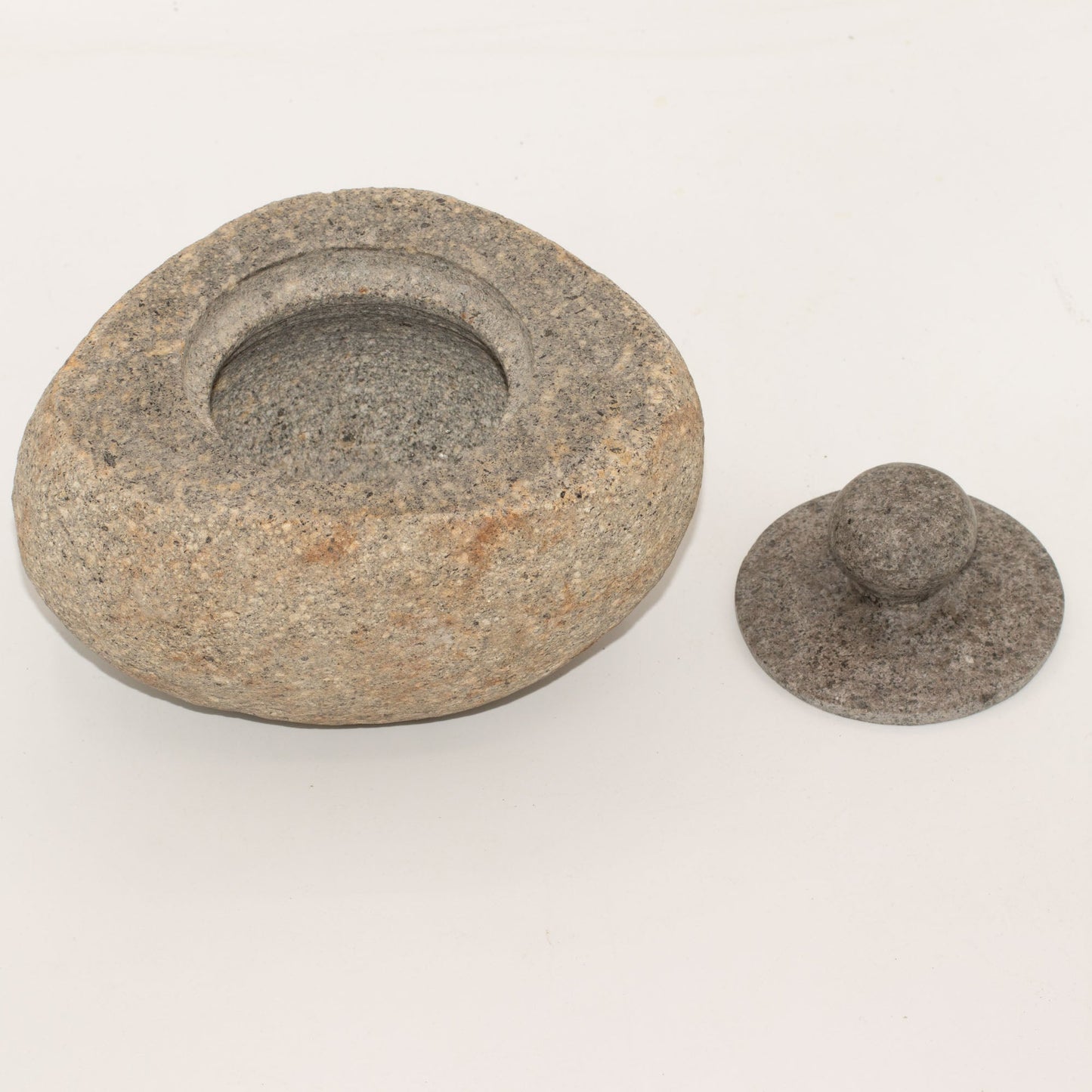 Hand Carved Natural River Stone Grounding Pot - Large product packaging on clean background from Quintessential Holistic Health Ltd