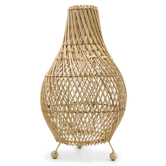 Hand-Woven Rattan Table Lamp - Natural