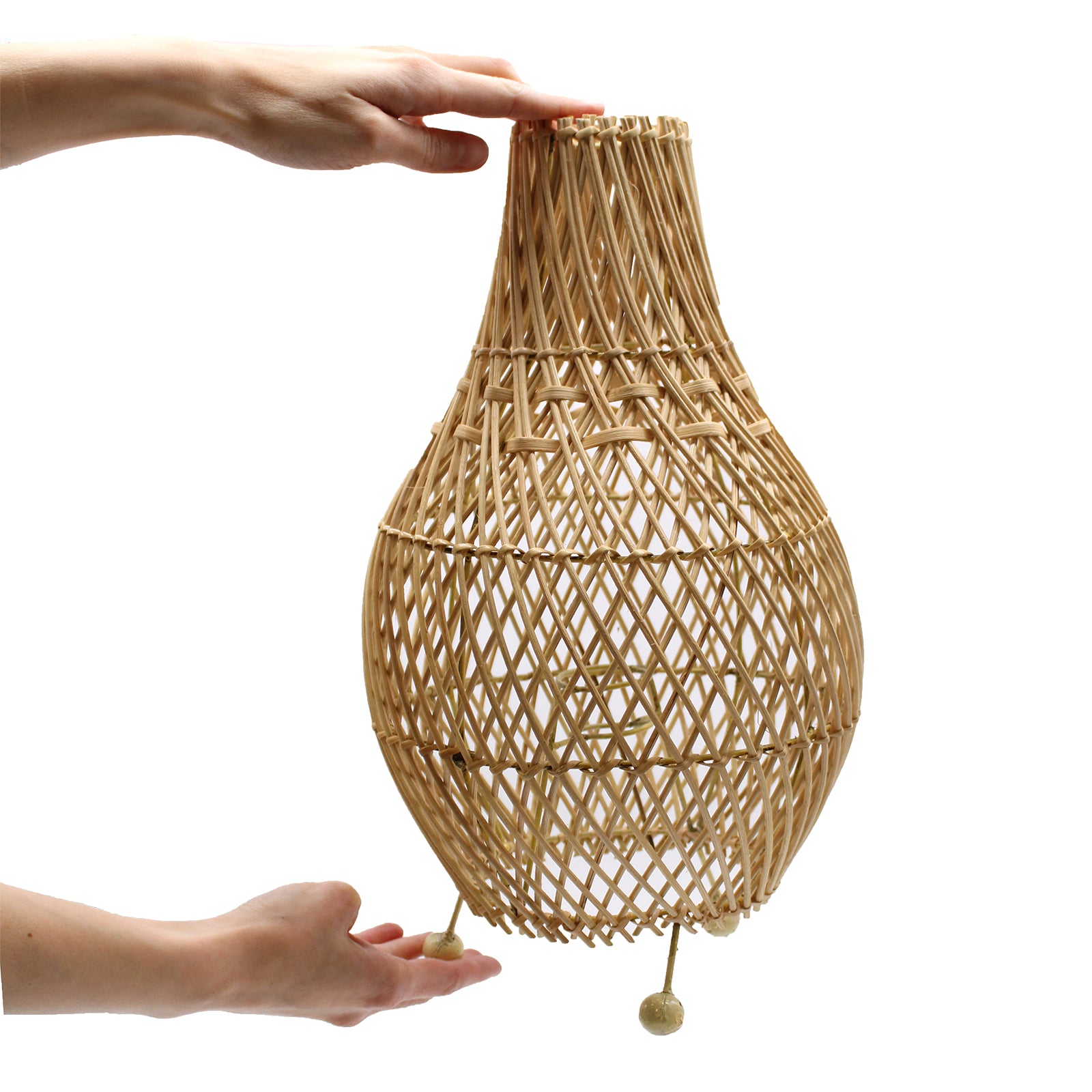 Hand-Woven Rattan Table Lamp - Natural product packaging on clean background from Quintessential Holistic Health Ltd