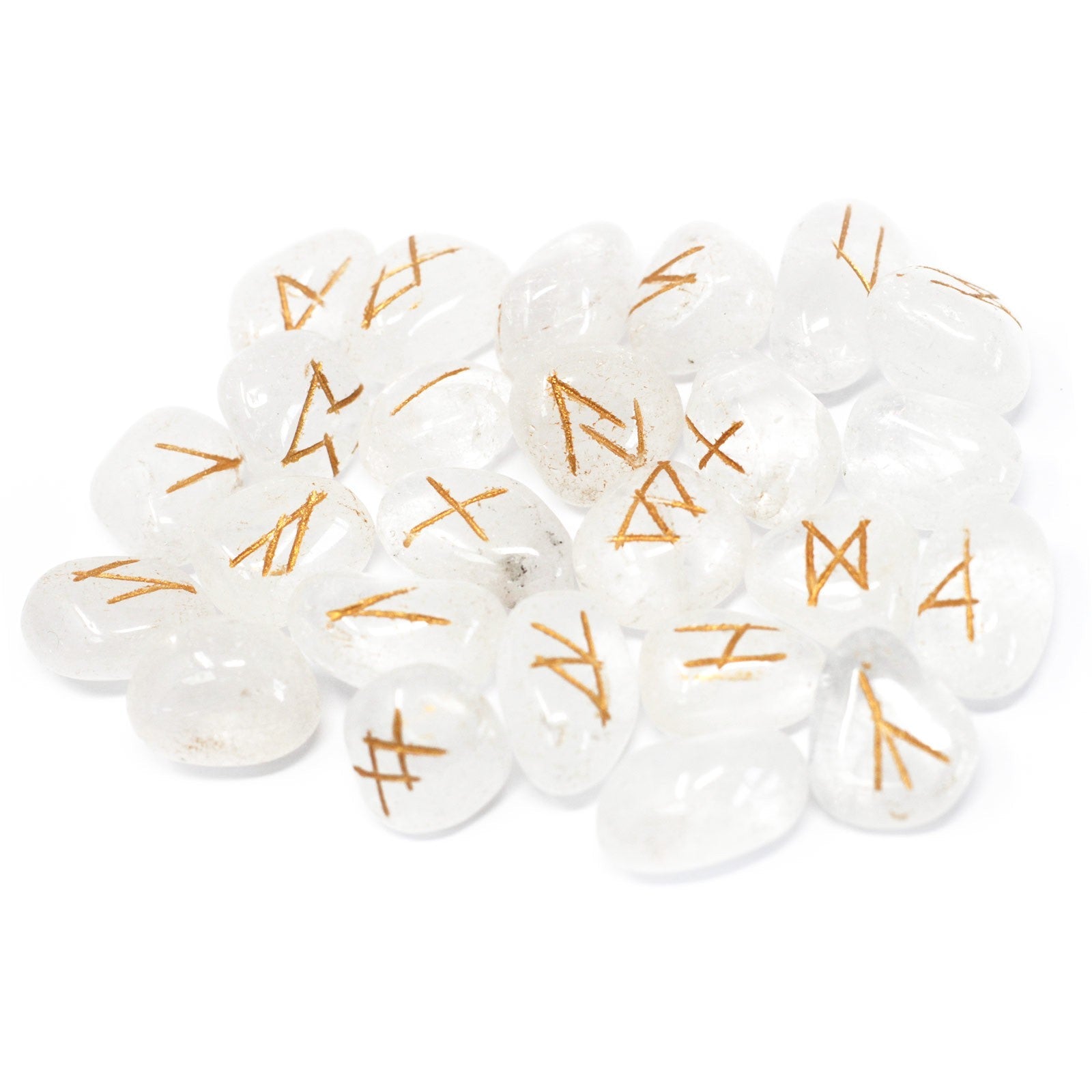 Rune Stone Set in a Pouch - Crystal Gemstones product packaging on clean background from Quintessential Holistic Health Ltd