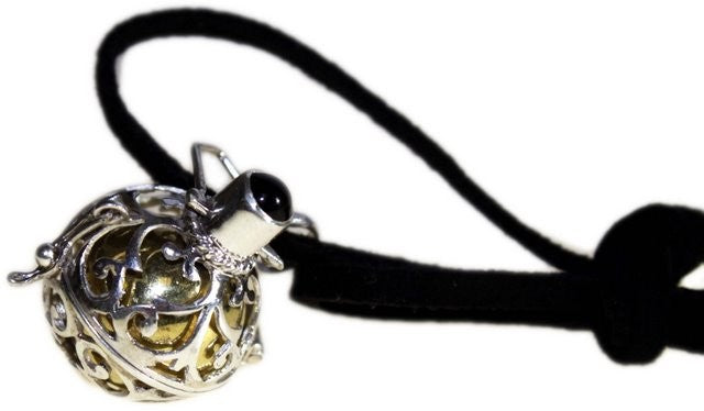 Handmade 925 Silver Angel Bell Pendant Necklace - 18mm / Night Time product packaging on clean background from Quintessential Holistic Health Ltd
