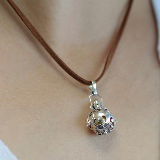 Handmade 925 Silver Angel Bell Pendant Necklace - 16mm / Protection product packaging on clean background from Quintessential Holistic Health Ltd
