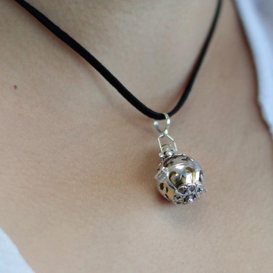 Handmade 925 Silver Angel Bell Pendant Necklace - 18mm / Dreams product packaging on clean background from Quintessential Holistic Health Ltd