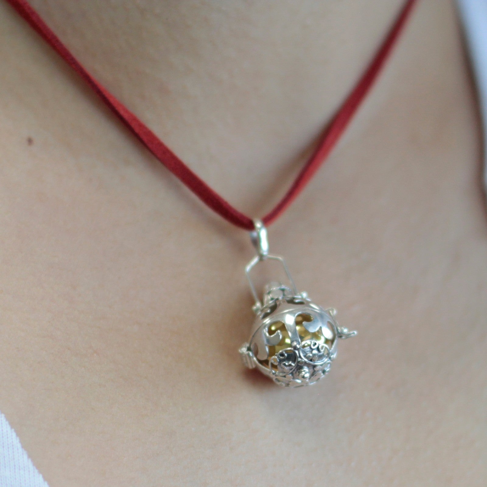 Handmade 925 Silver Angel Bell Pendant Necklace - 18mm / Magic product packaging on clean background from Quintessential Holistic Health Ltd