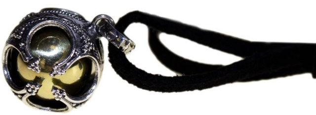 Handmade 925 Silver Angel Bell Pendant Necklace - 16mm / Prosperity product packaging on clean background from Quintessential Holistic Health Ltd