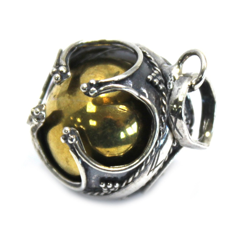 Handmade 925 Silver Angel Bell Pendant Necklace - 16mm / Prosperity product packaging on clean background from Quintessential Holistic Health Ltd