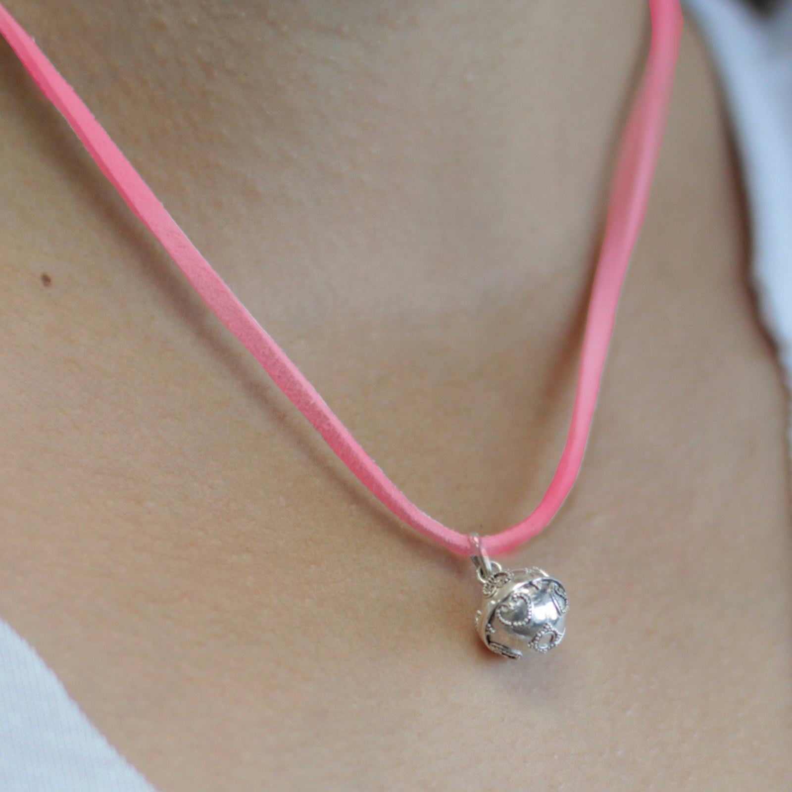 Handmade 925 Silver Angel Bell Pendant Necklace - 12mm / Love product packaging on clean background from Quintessential Holistic Health Ltd