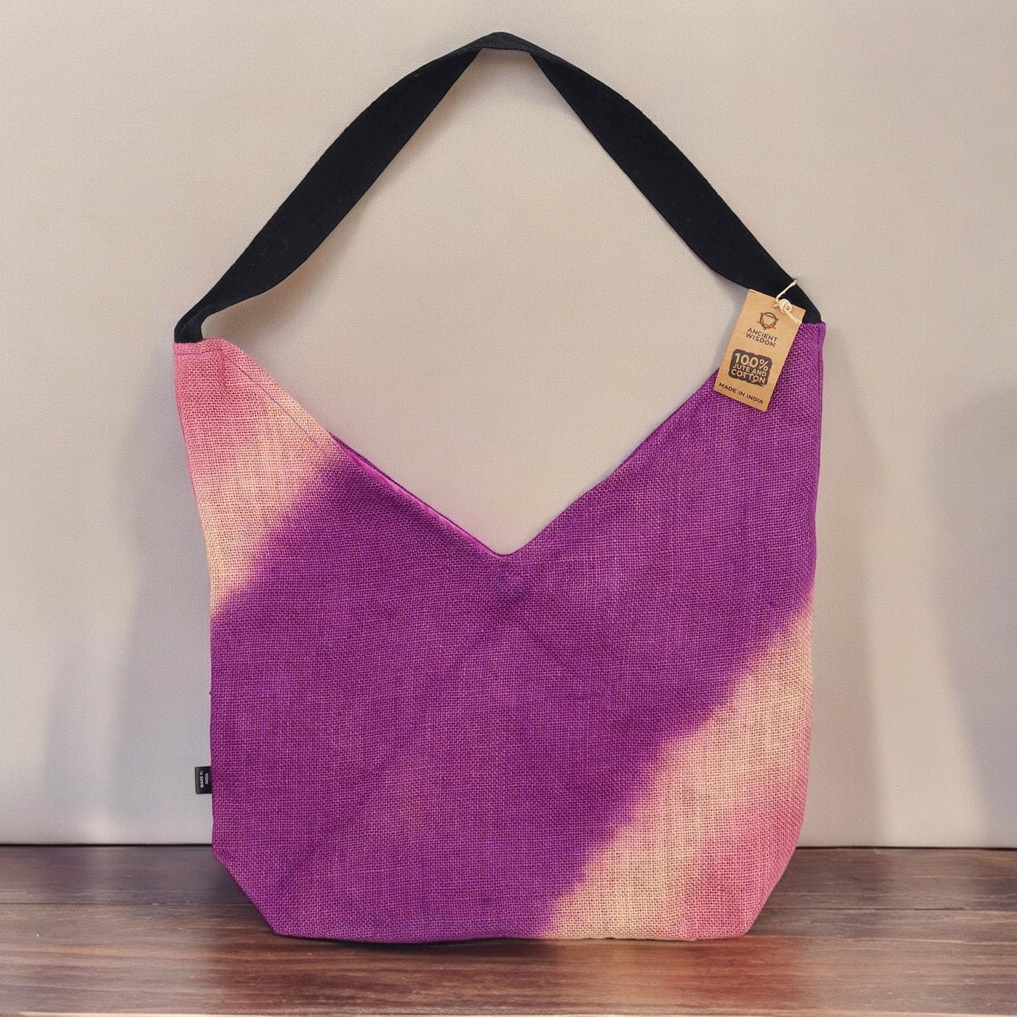 Soft Blend Eco-Friendly Jute and Cotton Shoulder Tote Bag - Fuchsia