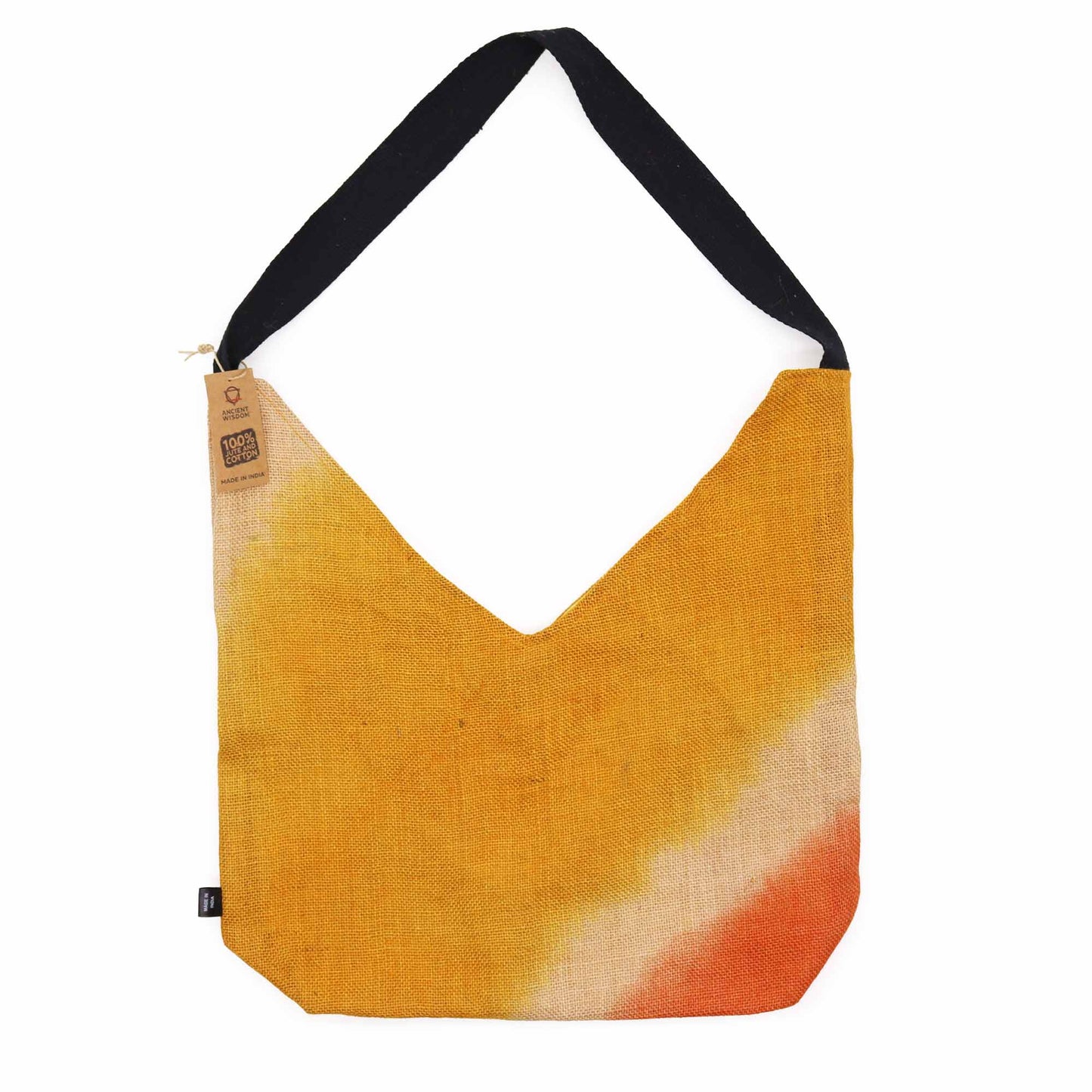 Soft Blend Eco-Friendly Jute and Cotton Shoulder Tote Bag - Turmeric product packaging on clean background from Quintessential Holistic Health Ltd
