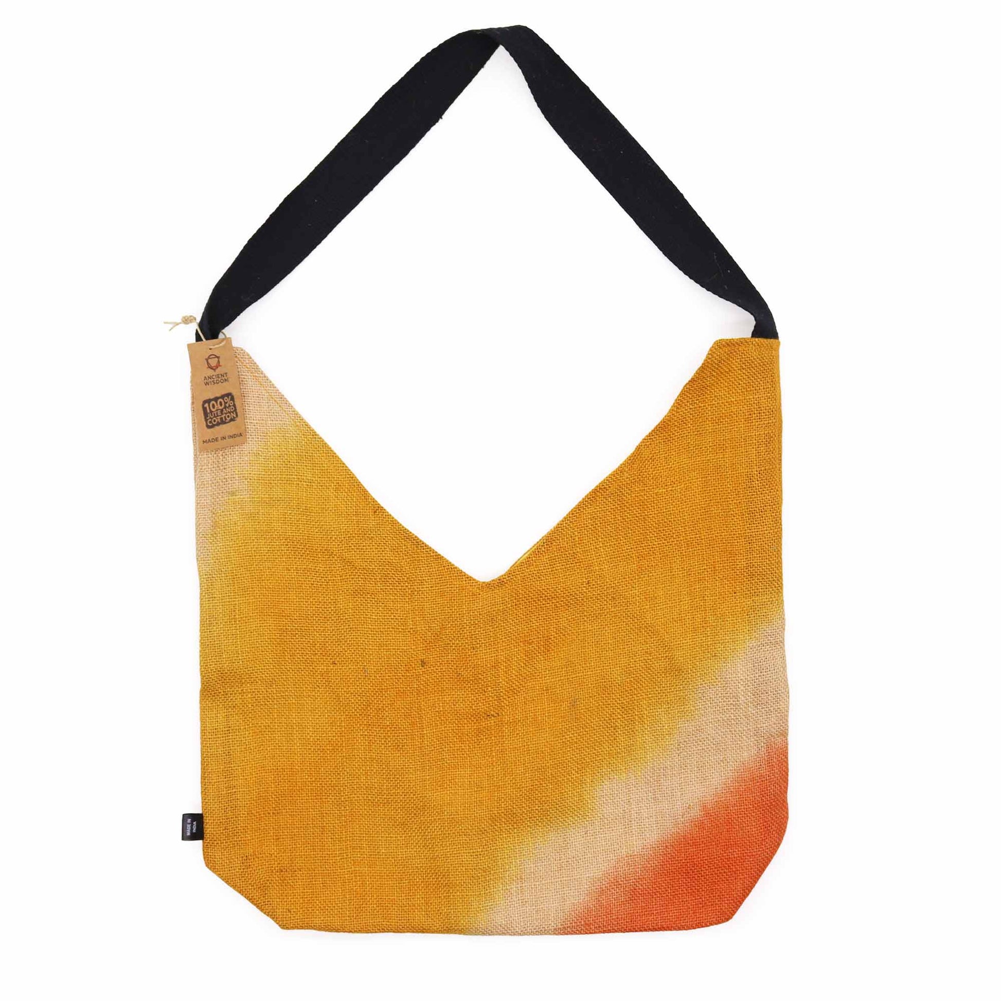 Soft Blend Eco-Friendly Jute and Cotton Shoulder Tote Bag - Turmeric product packaging on clean background from Quintessential Holistic Health Ltd
