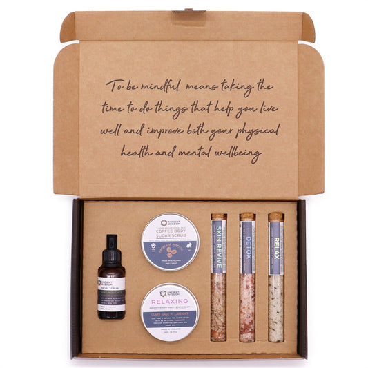 Mindful Moments Self Care Kit product packaging on clean background from Quintessential Holistic Health Ltd