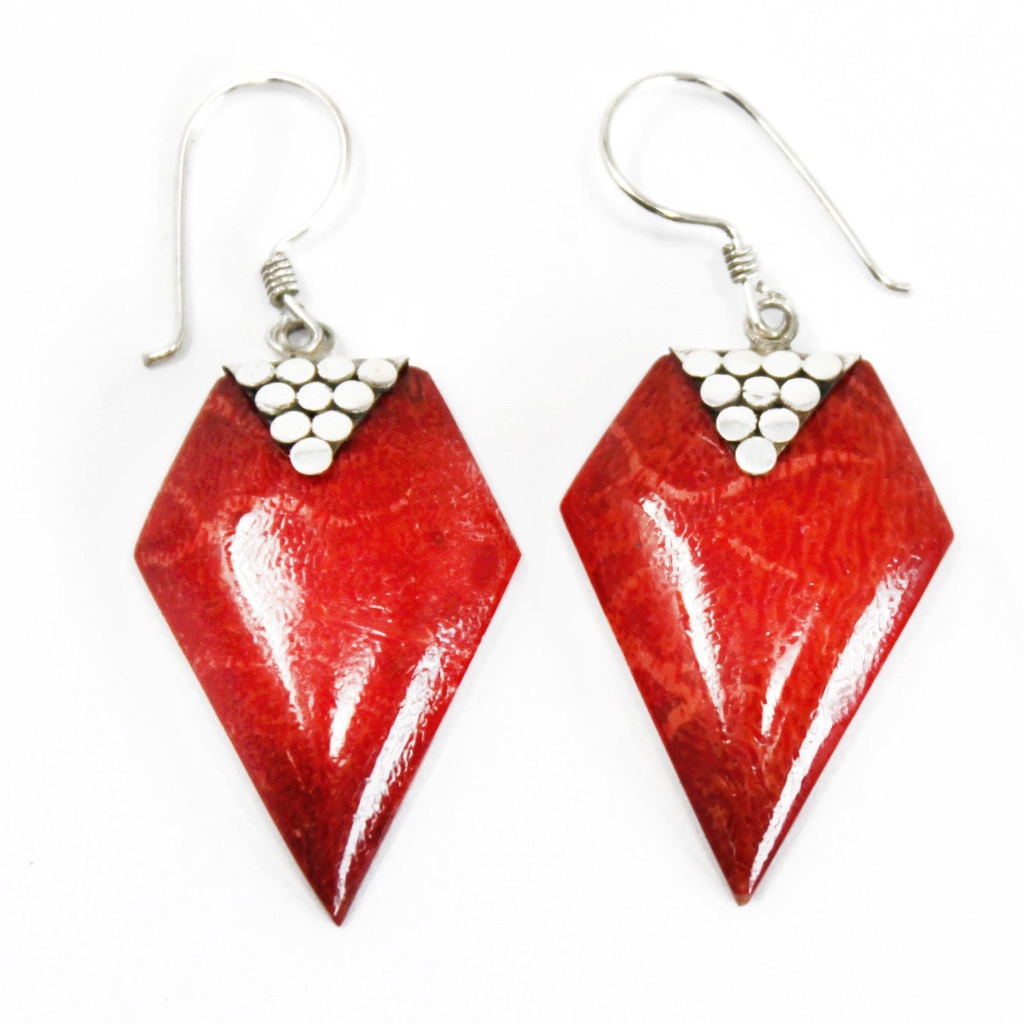 Handmade Red Coral Resin and 925 Silver Earrings - Grapes product packaging on clean background from Quintessential Holistic Health Ltd