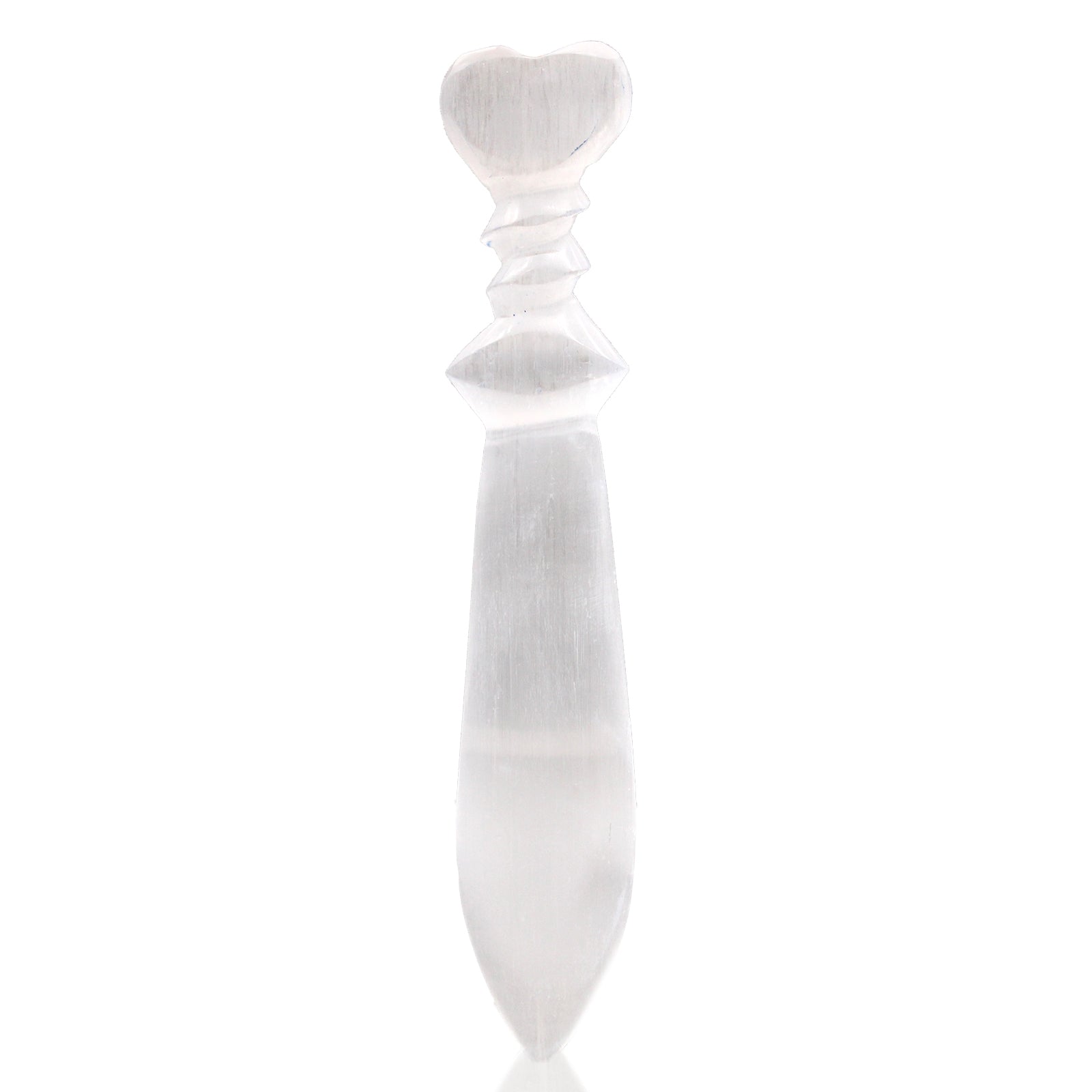 Handmade Selenite Ceremonial Knife - Large / Spiral product packaging on clean background from Quintessential Holistic Health Ltd