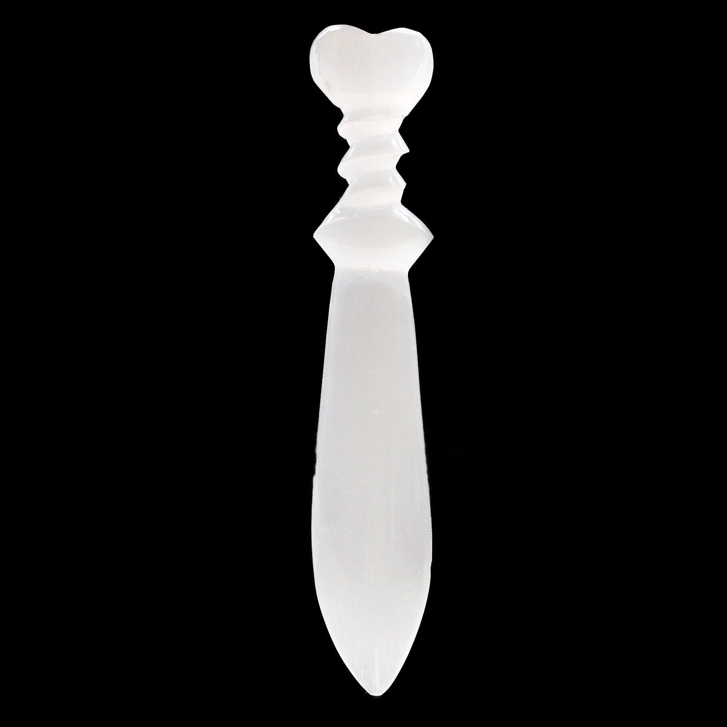Handmade Selenite Ceremonial Knife - Large / Spiral product packaging on clean background from Quintessential Holistic Health Ltd