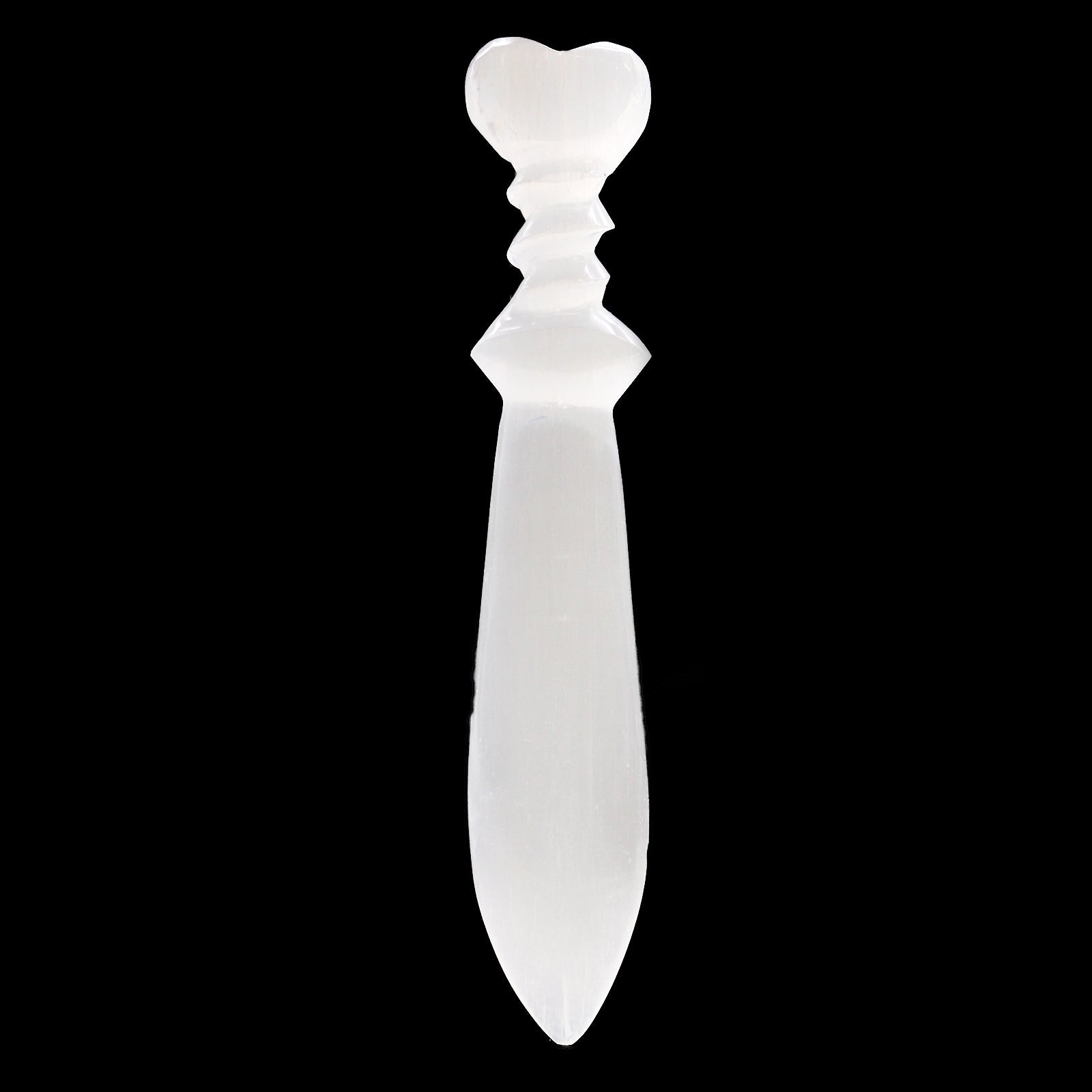 Handmade Selenite Ceremonial Knife - Large / Spiral product packaging on clean background from Quintessential Holistic Health Ltd
