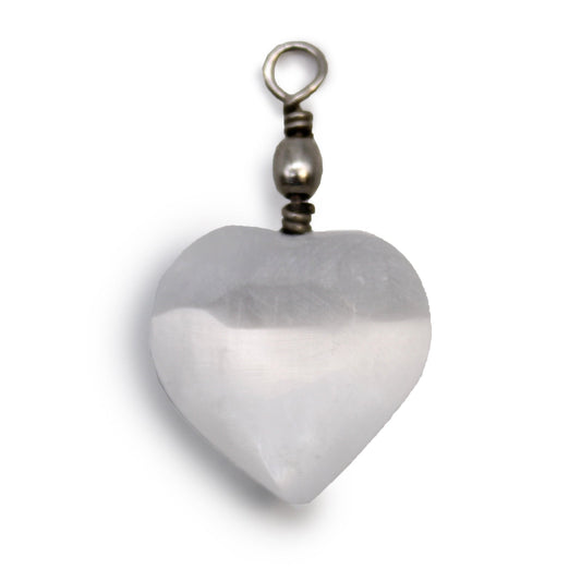 Selenite Heart Pendant product packaging on clean background from Quintessential Holistic Health Ltd