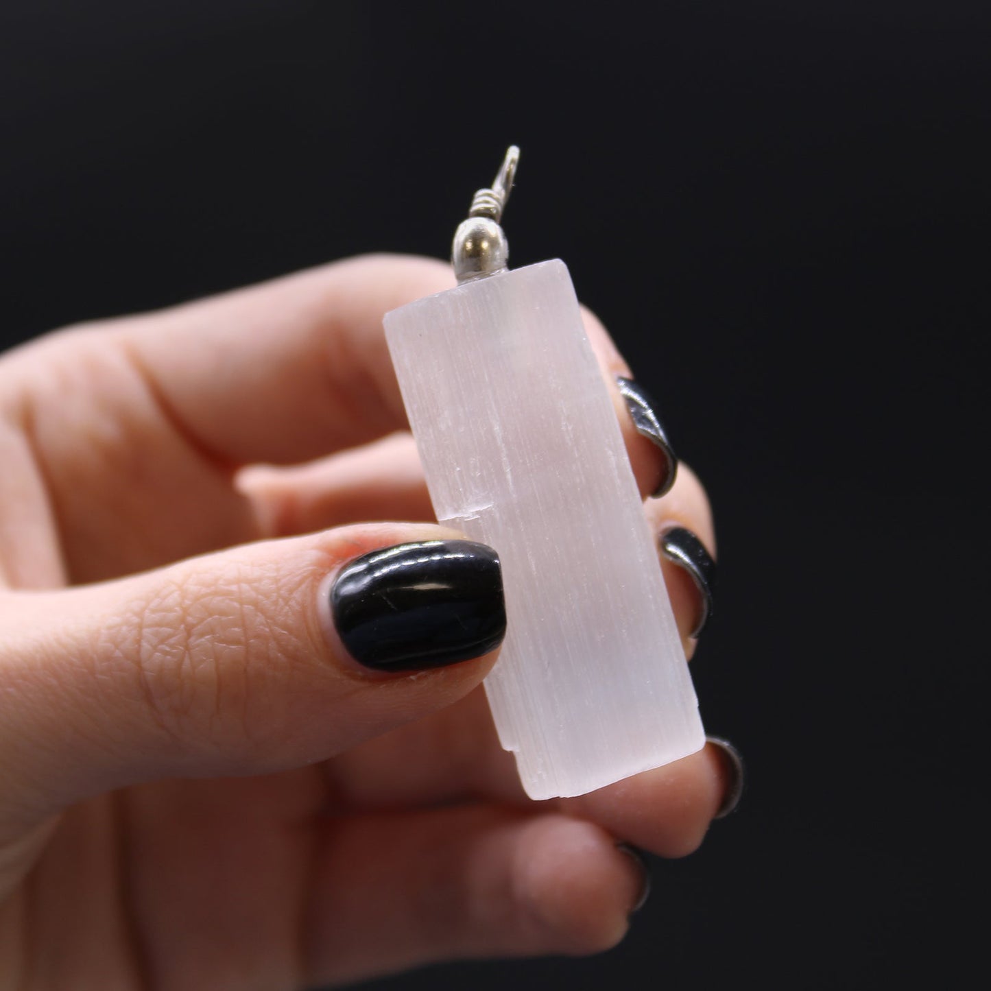 Selenite Natural Pendant product packaging on clean background from Quintessential Holistic Health Ltd