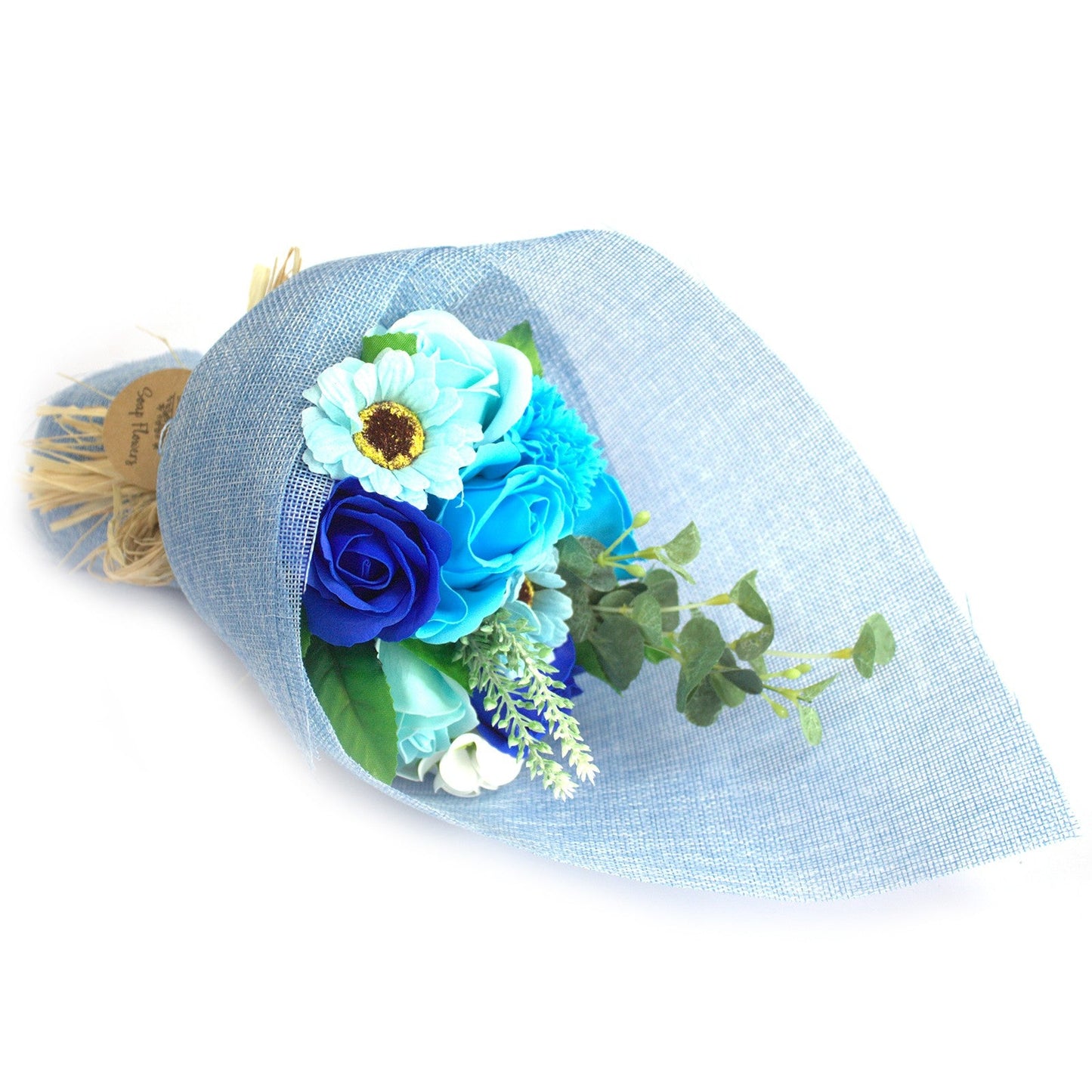 Standing Soap Flower Bouquet - Blue product packaging on clean background from Quintessential Holistic Health Ltd