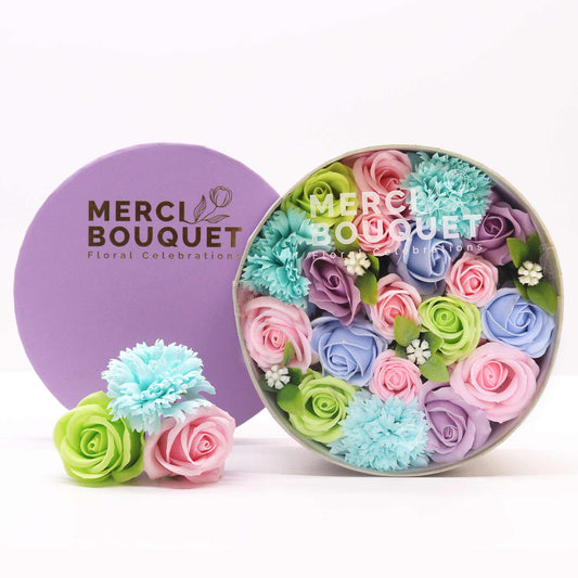Luxury Soap Flowers - Round - Blues - main product image from Quintessential Holistic Health Ltd UK