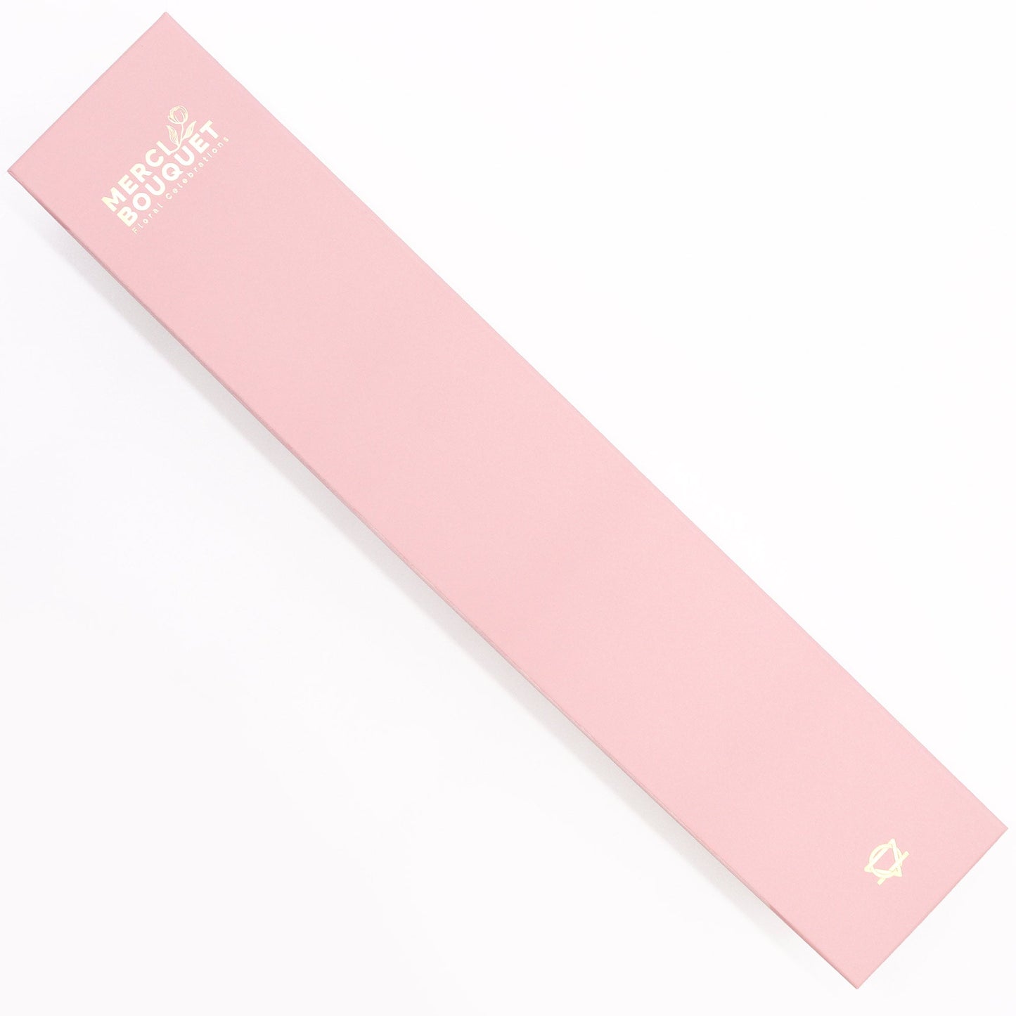 Luxury Soap Flowers - Extra Long - Pinks, shown as a closed blush-pink box with white lettering and a small white emblem by Quintessential Holistic Health Ltd