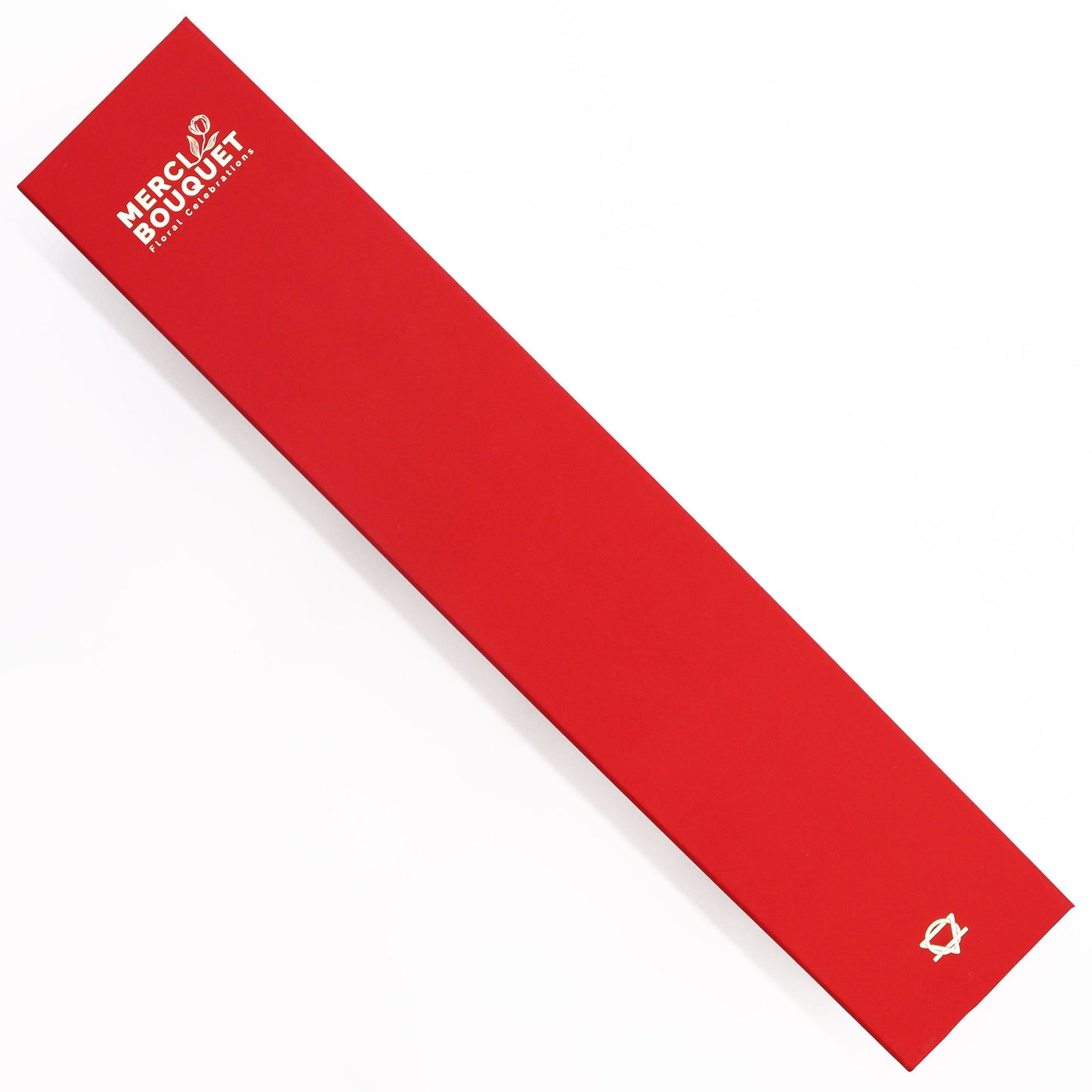 Luxury Soap Flowers - Extra Long - Classic Reds, in a plain bright red rectangular box with white lettering, by Quintessential Holistic Health Ltd